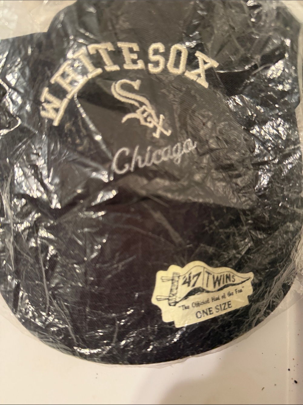 '47 Twins Chicago White Sox Embroidered Baseball Cap - Black